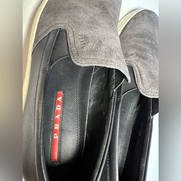 Prada Men’s suede slip-on black size 8.5 - Picture 3 of 11
